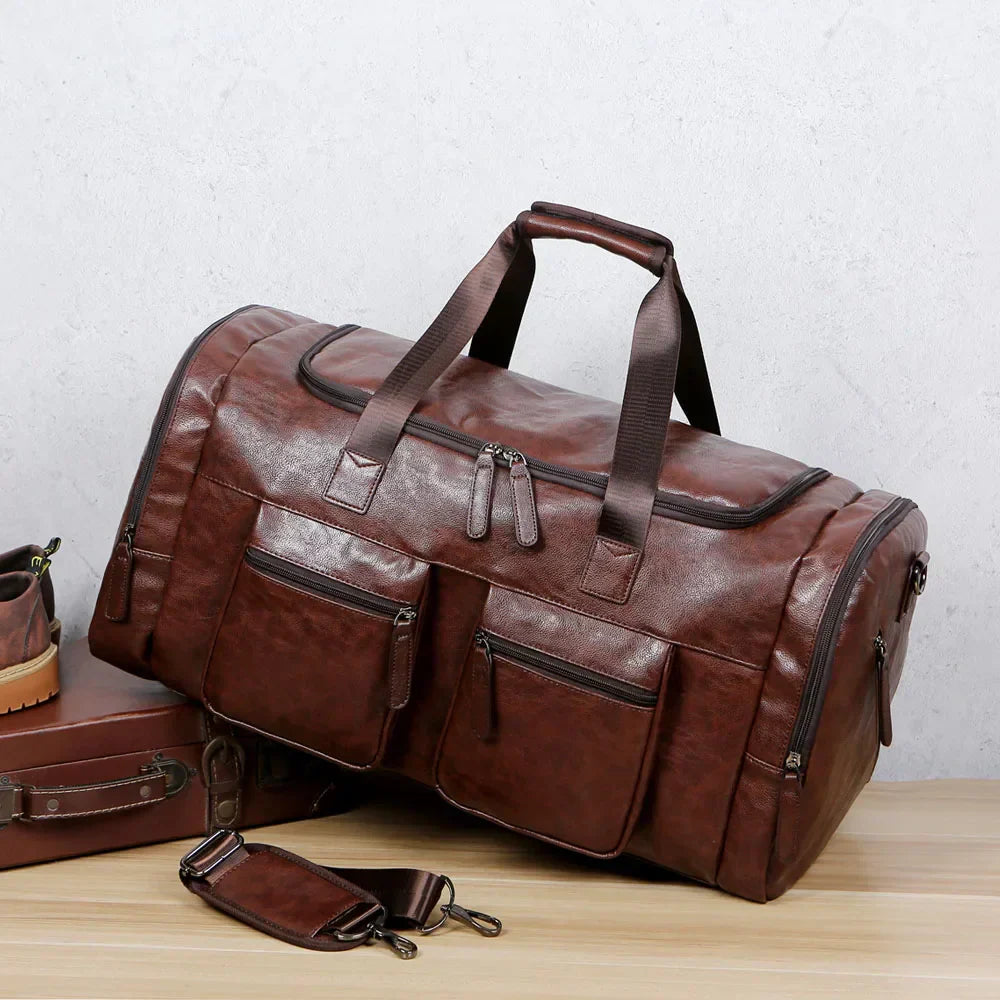 Archer Men's Leather Travel Bag | Stylish & Durable Weekender Homme8