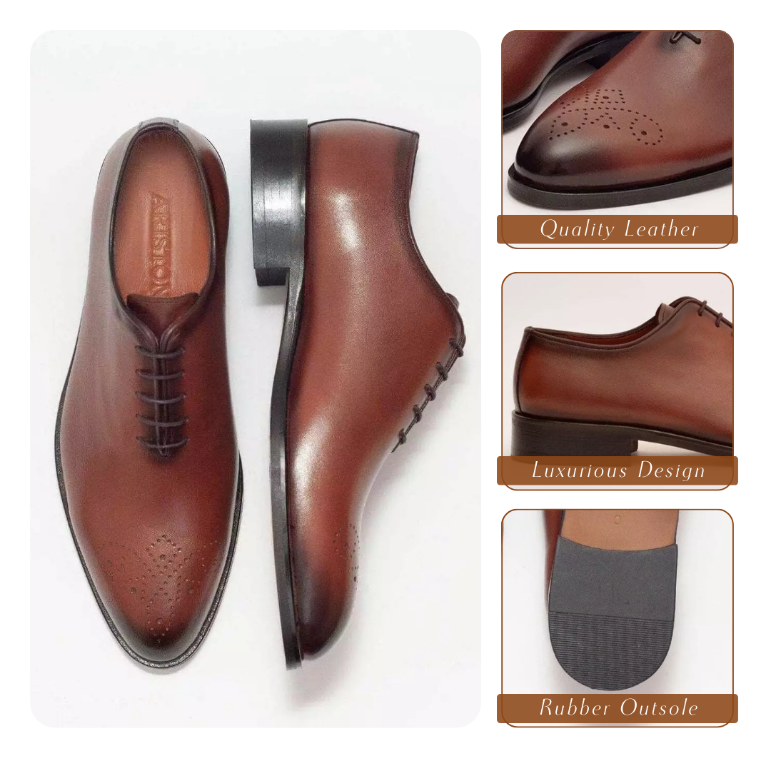 Ashton Cow Leather Oxford Shoes - Premium Plain Toe Design Homme8