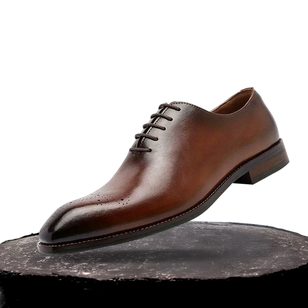 Ashton Cow Leather Oxford Shoes - Premium Plain Toe Design Homme8