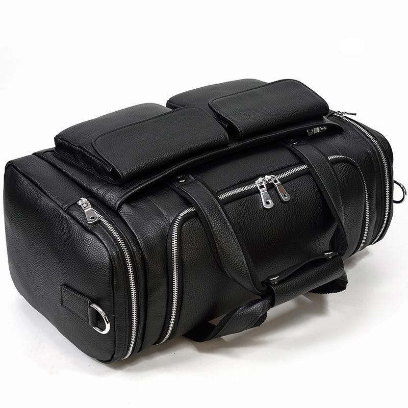 CHARLEROI Black Leather Duffle Bag - Stylish & Durable Travel Companion Homme8 leather duffle bag