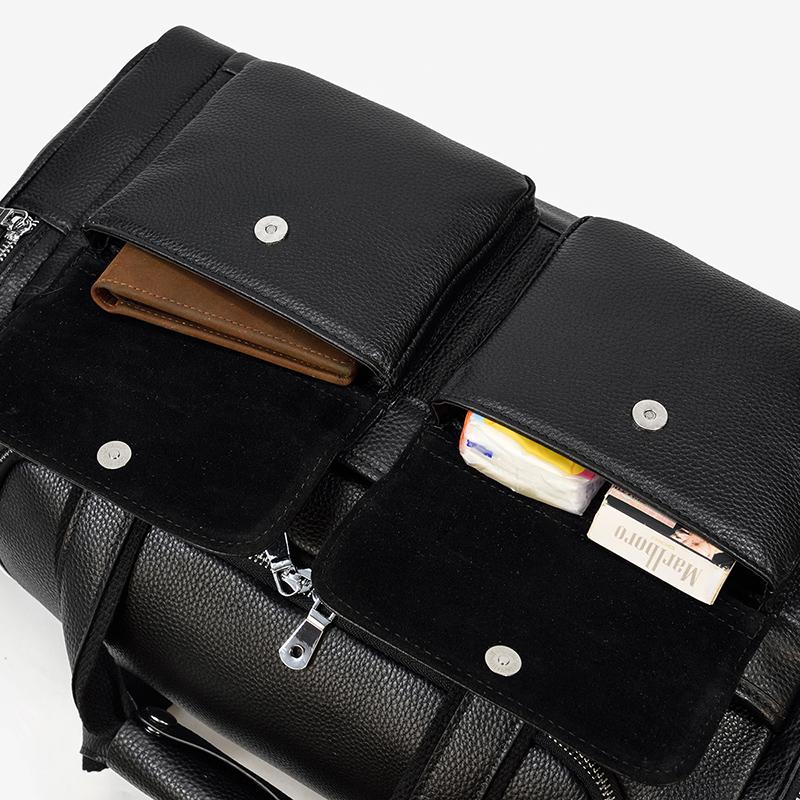 CHARLEROI Black Leather Duffle Bag - Stylish & Durable Travel Companion Homme8 leather duffle bag