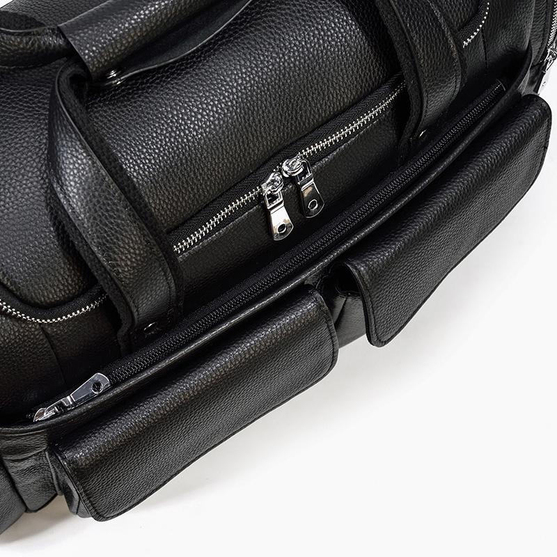CHARLEROI Black Leather Duffle Bag - Stylish & Durable Travel Companion Homme8 leather duffle bag