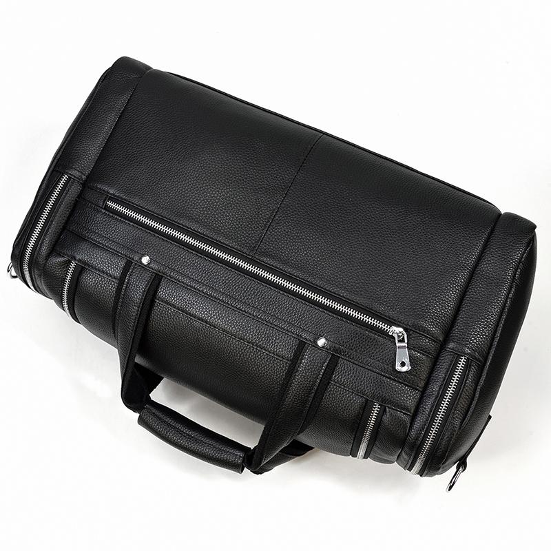 CHARLEROI Black Leather Duffle Bag - Stylish & Durable Travel Companion Homme8 leather duffle bag