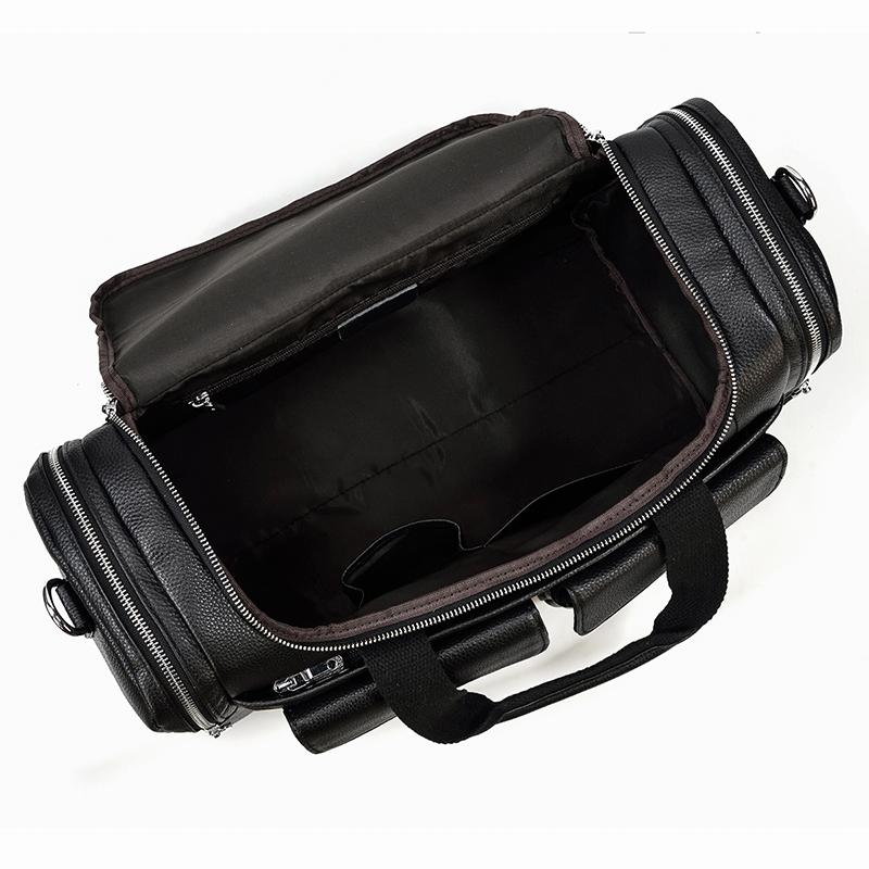CHARLEROI Black Leather Duffle Bag - Stylish & Durable Travel Companion Homme8 leather duffle bag