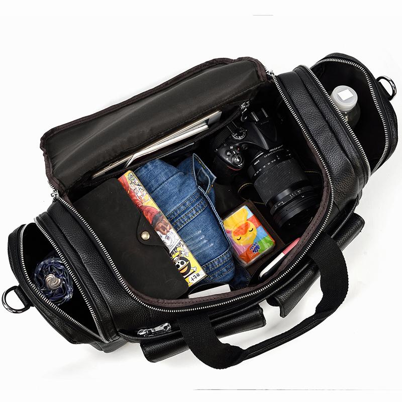 CHARLEROI Black Leather Duffle Bag - Stylish & Durable Travel Companion Homme8 leather duffle bag