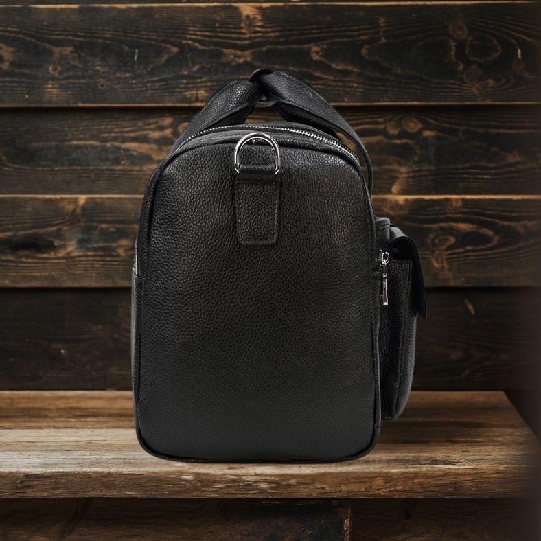 CHARLEROI Black Leather Duffle Bag - Stylish & Durable Travel Companion Homme8 leather duffle bag