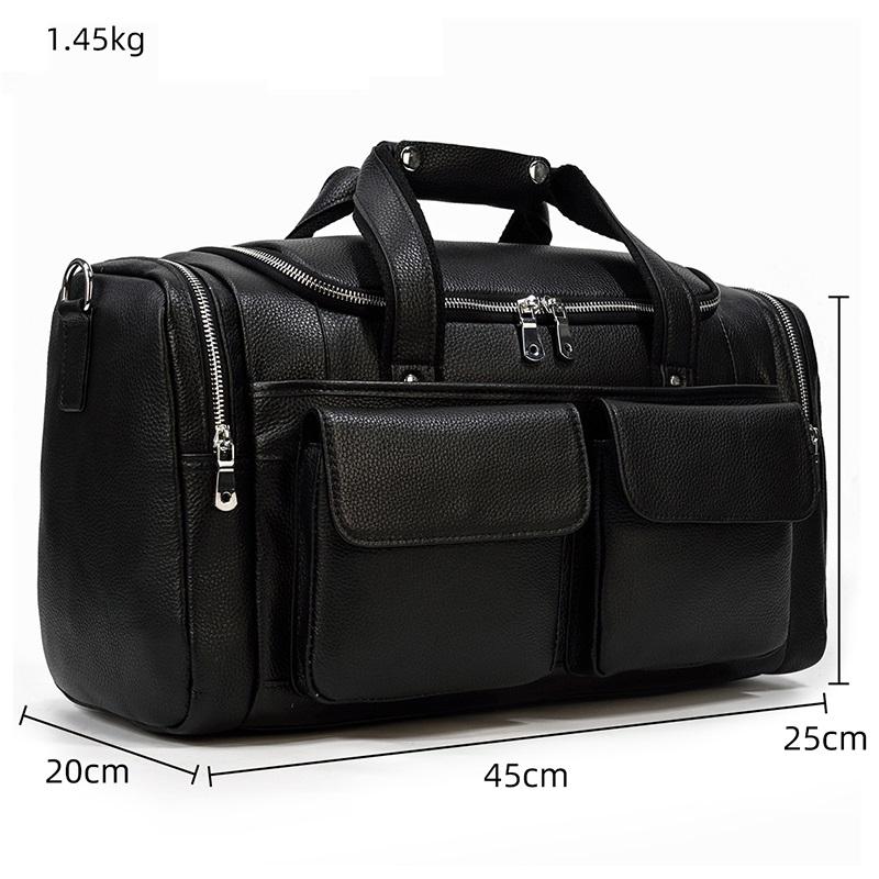 CHARLEROI Black Leather Duffle Bag - Stylish & Durable Travel Companion Homme8 leather duffle bag
