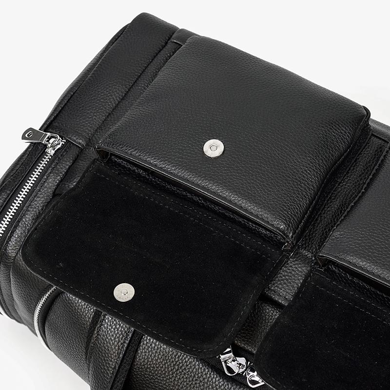 CHARLEROI Black Leather Duffle Bag - Stylish & Durable Travel Companion Homme8 leather duffle bag