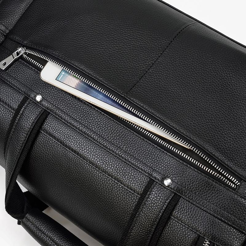 CHARLEROI Black Leather Duffle Bag - Stylish & Durable Travel Companion Homme8 leather duffle bag