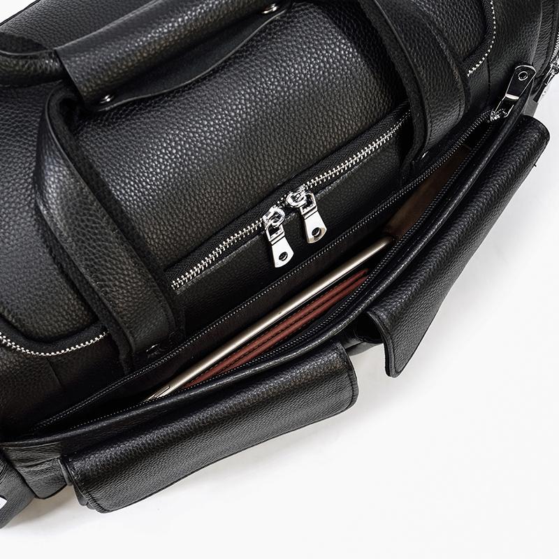CHARLEROI Black Leather Duffle Bag - Stylish & Durable Travel Companion Homme8 leather duffle bag