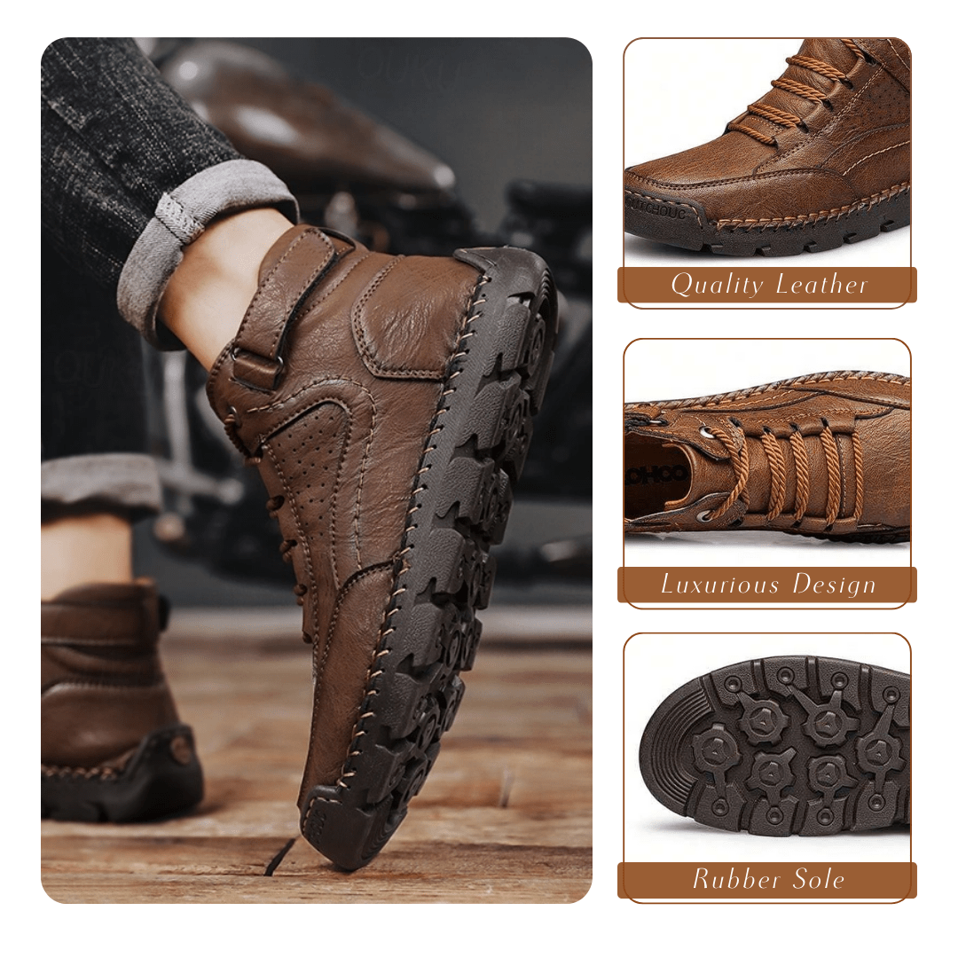 Charles Orthopedic PU Leather Hiking Shoes - Comfort & Durability Homme8