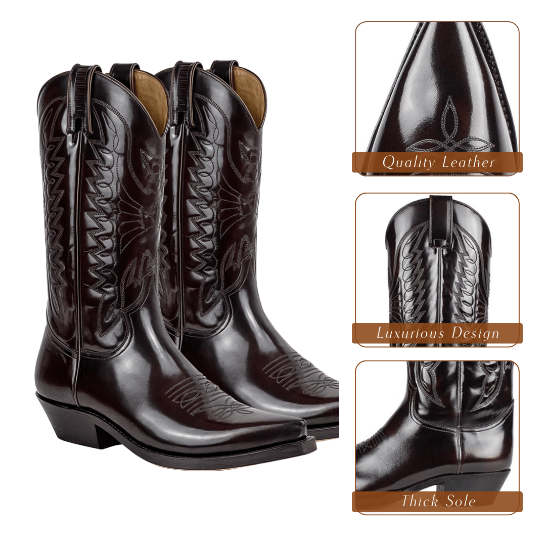 Christoffer High Heel Pointed Toe Leather Boots - Chic Elegance Homme8