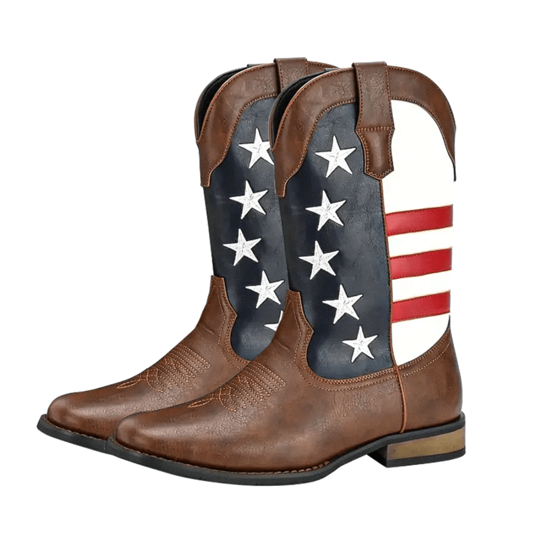 Custom American Flag Cowboy Boots - Western Style Enthusiasts Homme8