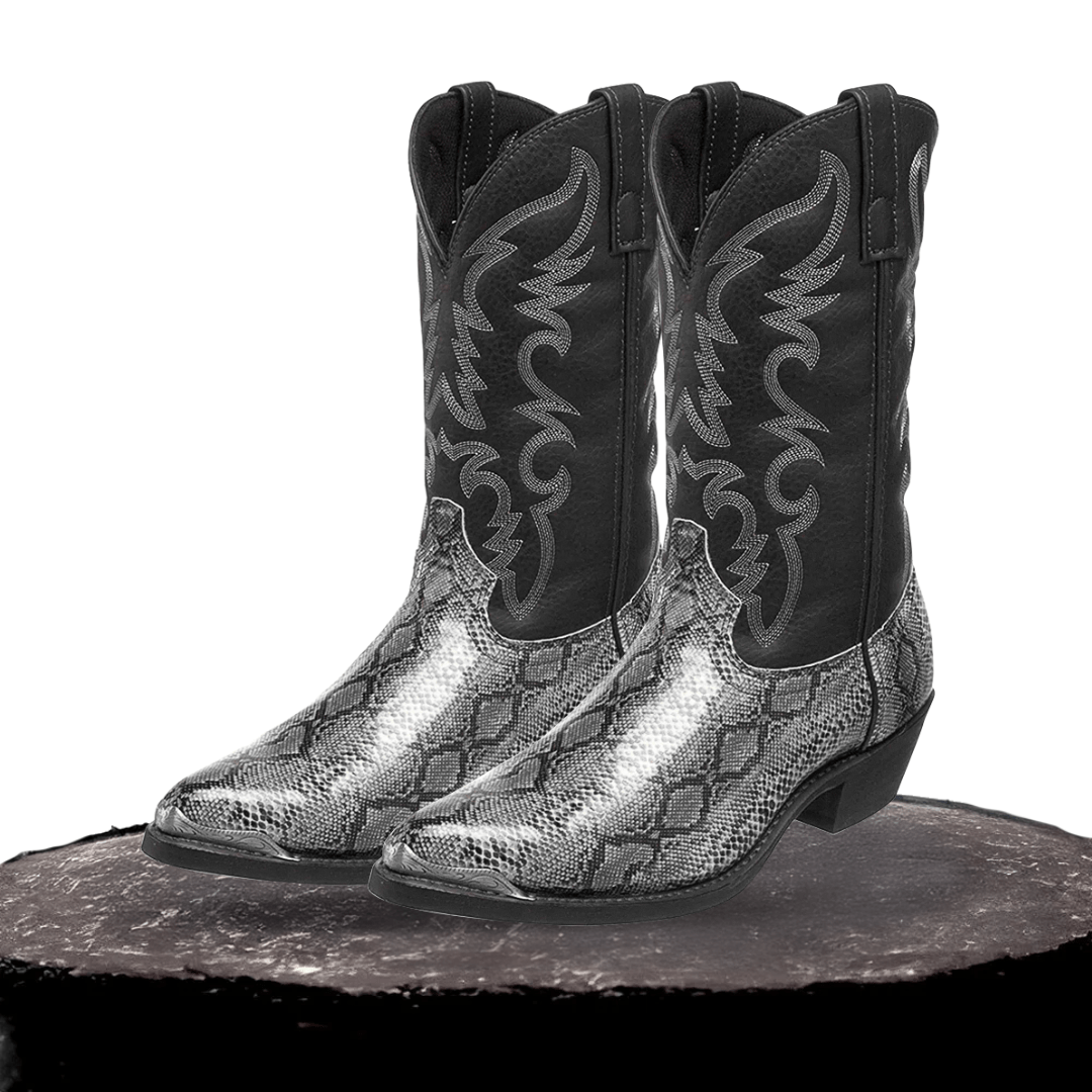 Frank Embroidered Snakeskin Western Boots - Stylish & Durable Homme8