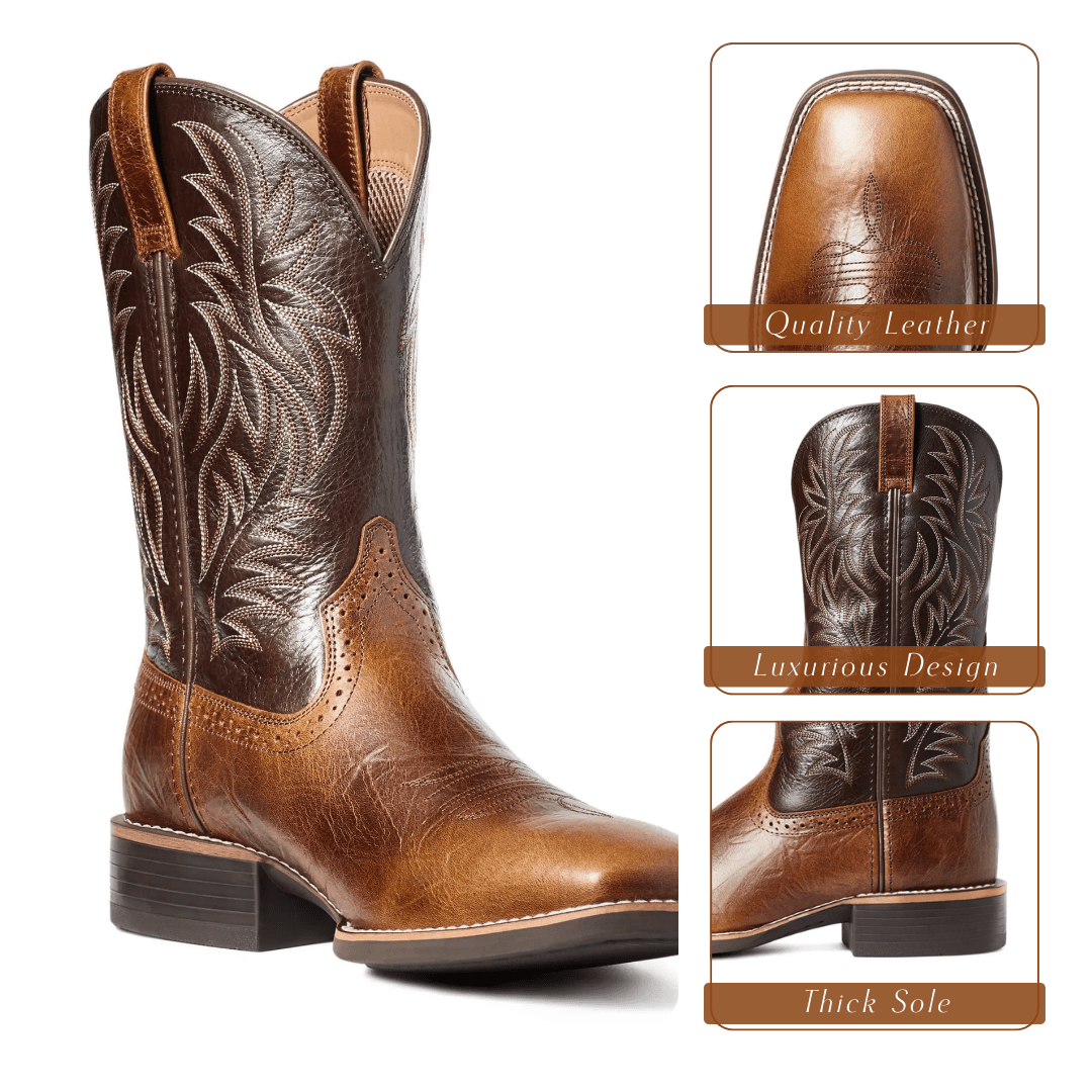 Henning Midcalf Cowboy Boots - Stylish Embroidery & Comfort Homme8