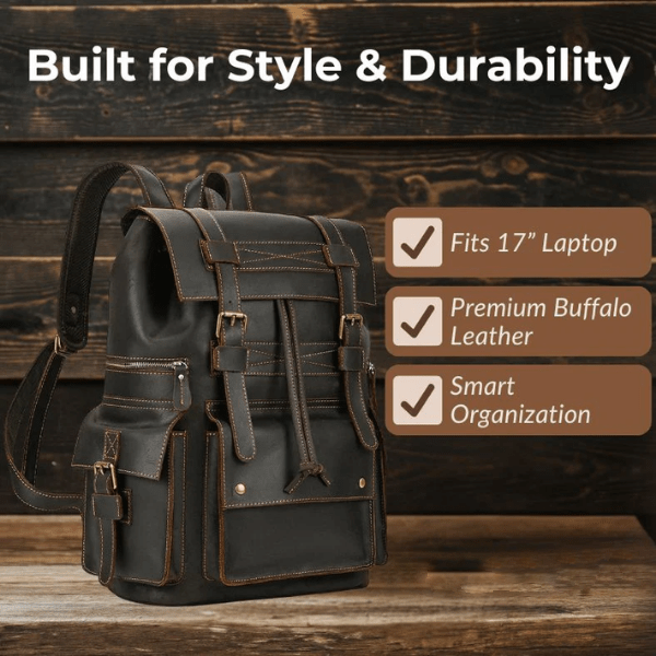 Leandro Men's Leather Backpack | Stylish, Durable & Versatile Homme8