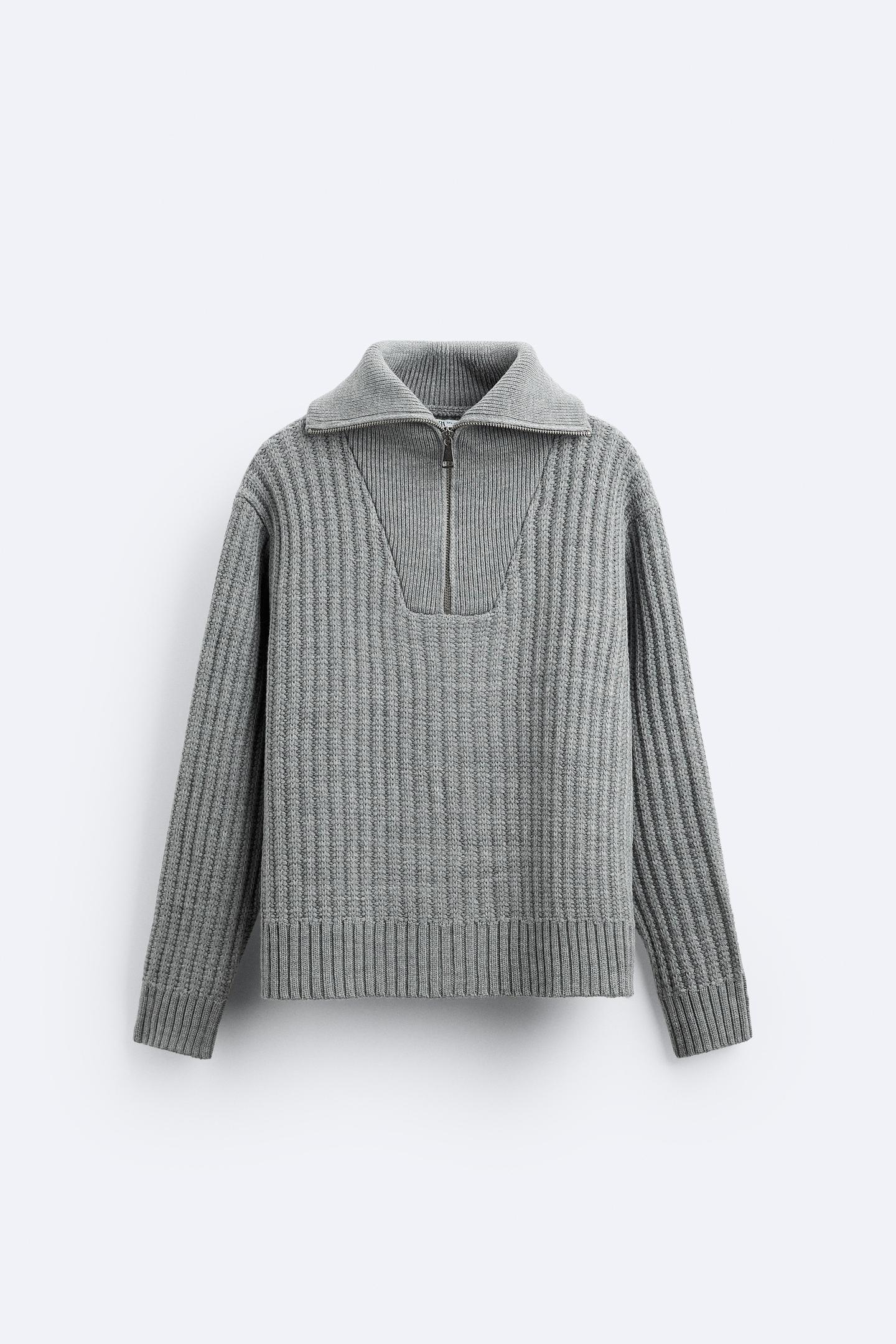 Luxurious Old Money Warm Zip-Up Pullover Sweater for Comfort Homme8