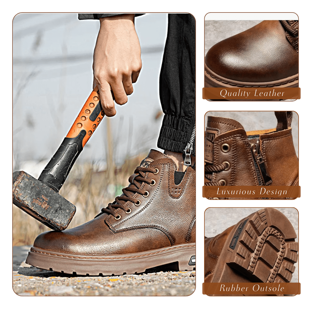 Men's Walter Cool Lace-Up Boots with Side Zip - Stylish & Durable Homme8