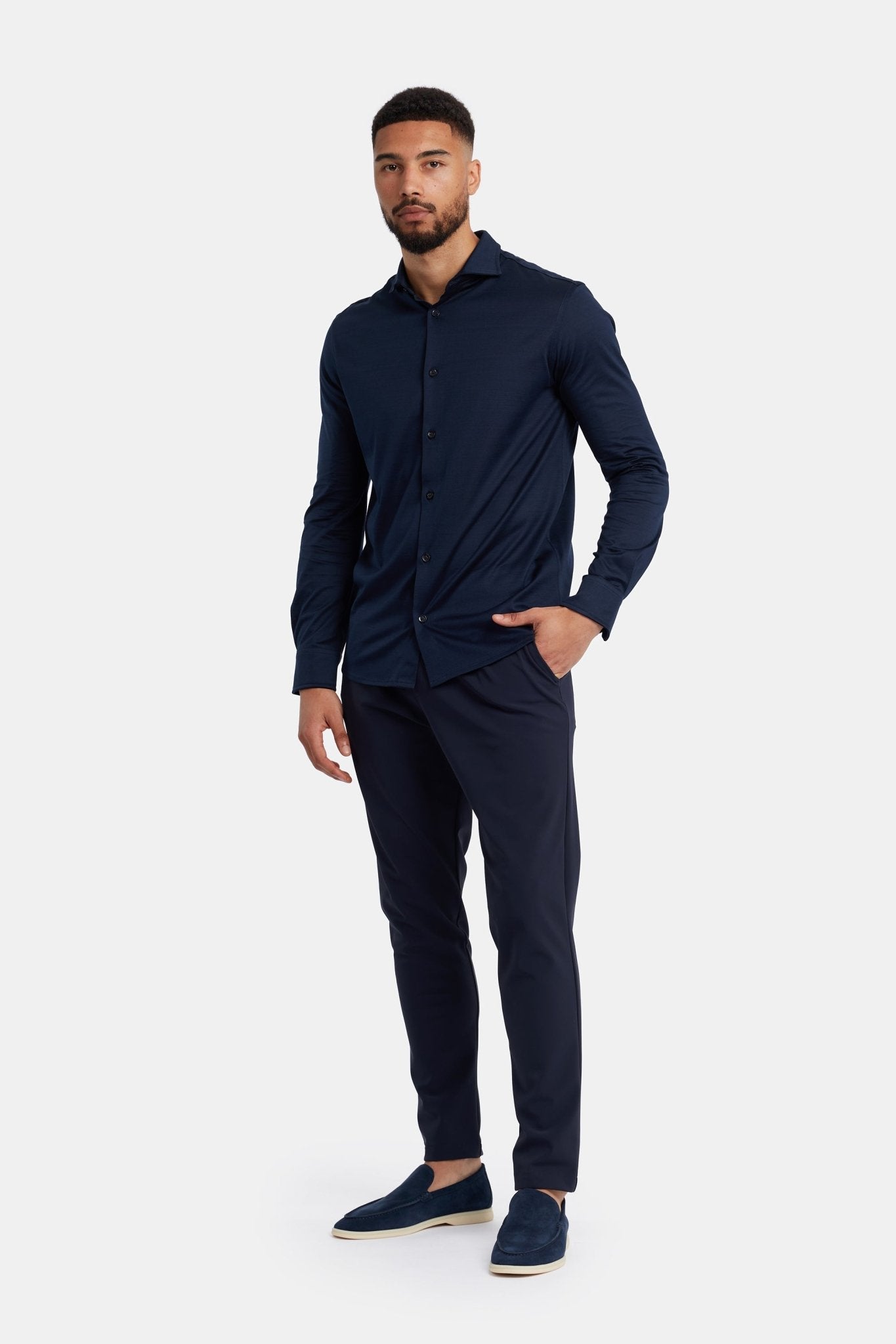 Midnight Blue Formal Shirt - Elegant, Versatile & Comfortable Homme8 Overhemden
