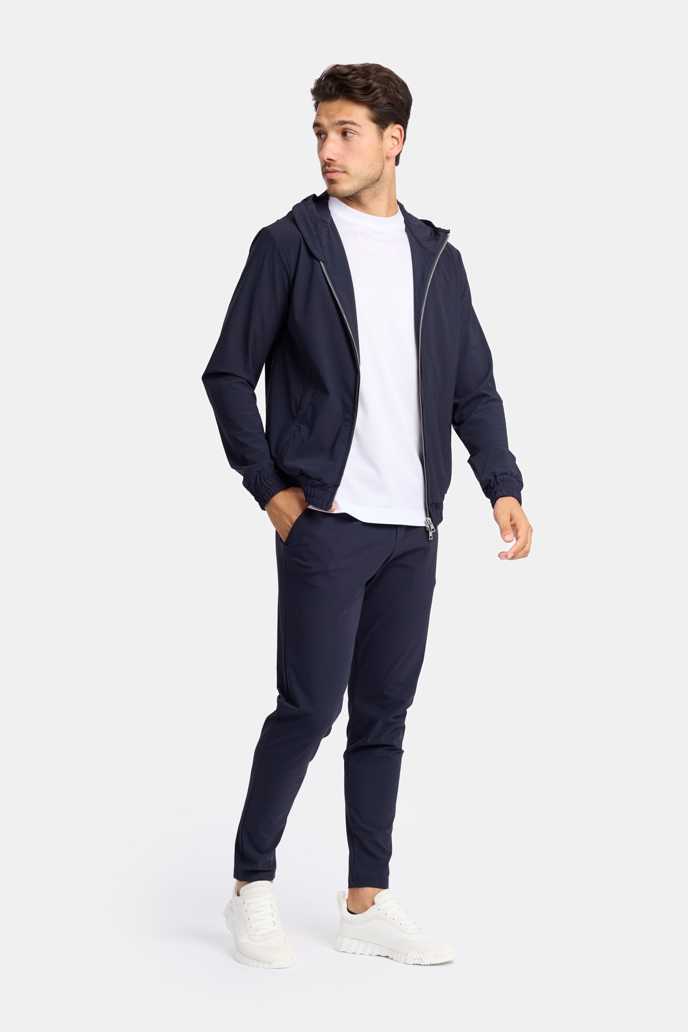 Midnight Blue Tech Vest with Hood - Stylish & Functional Gear Homme8 Trainingspak