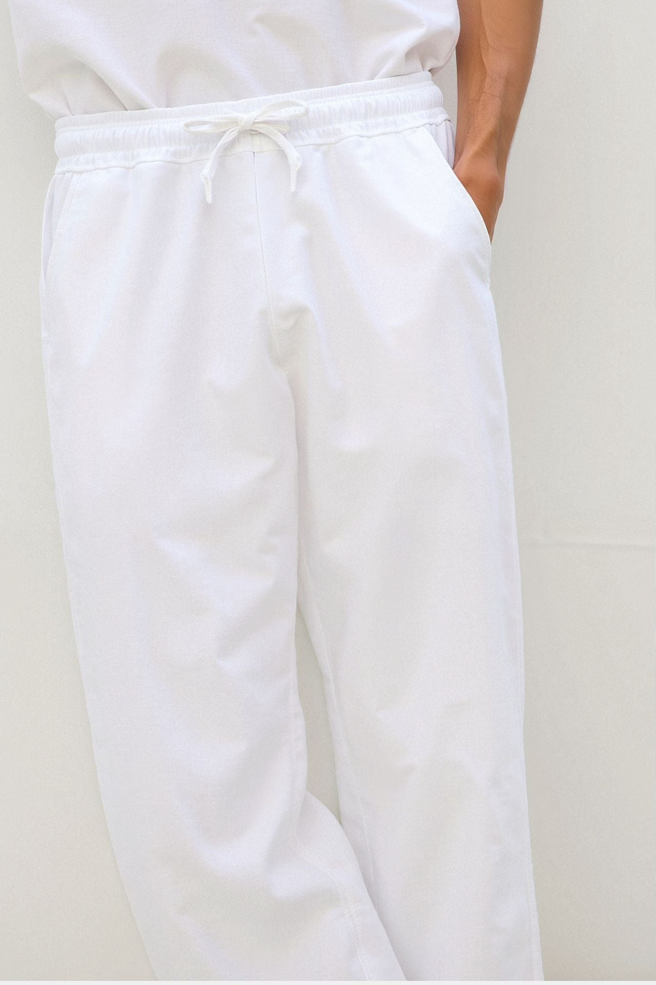 Old Money Cotton-Linen Drawstring Pants: Classic Comfort & Style Homme8