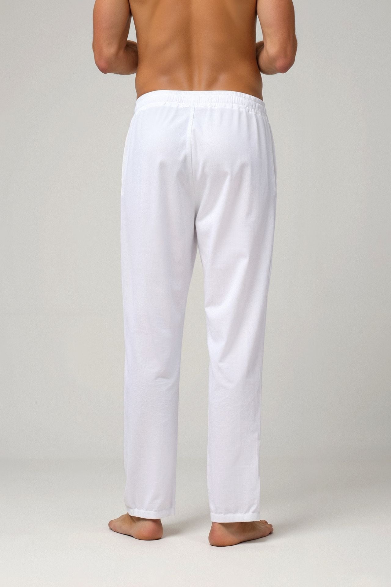 Old Money Cotton-Linen Drawstring Pants: Classic Comfort & Style Homme8