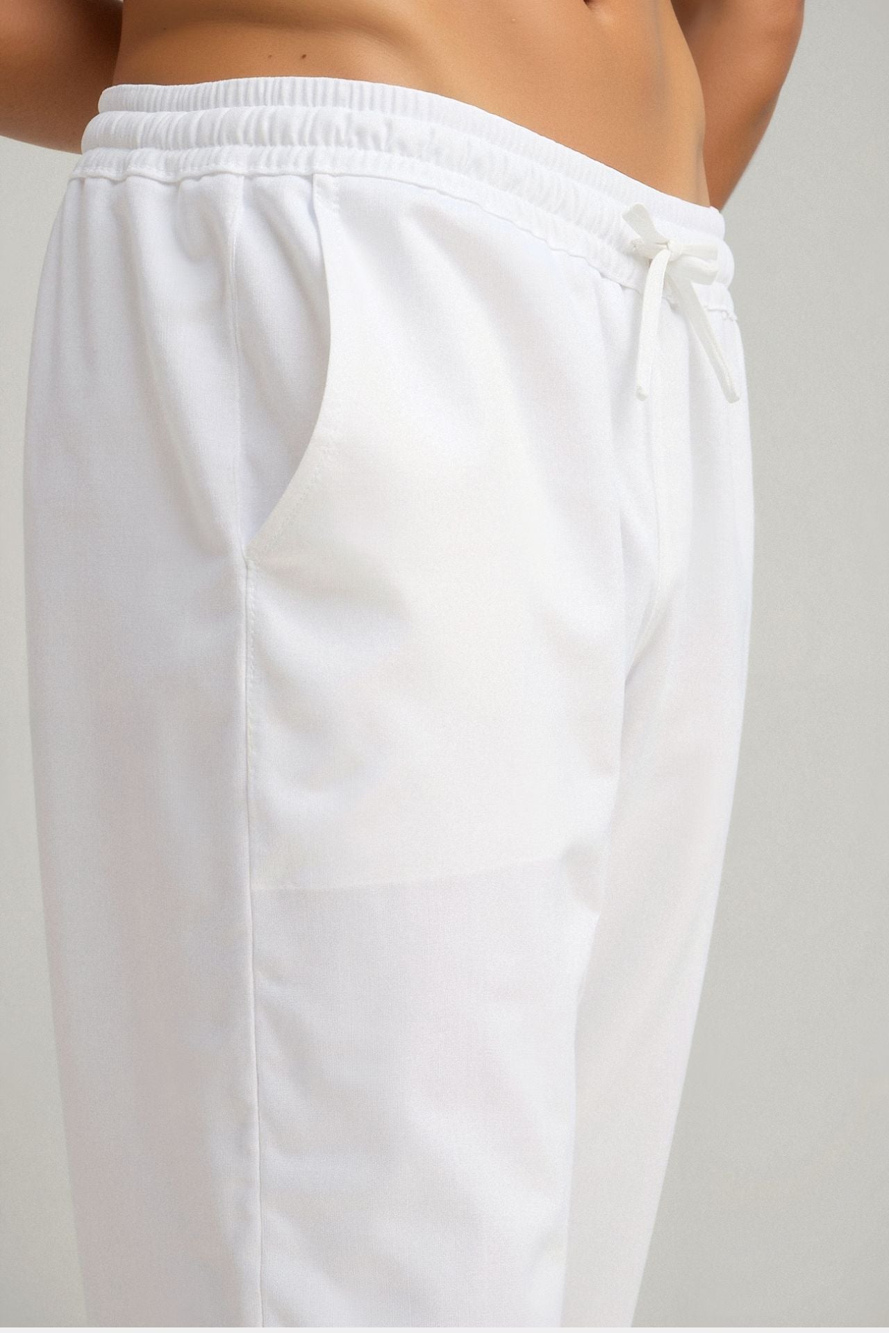 Old Money Cotton-Linen Drawstring Pants: Classic Comfort & Style Homme8