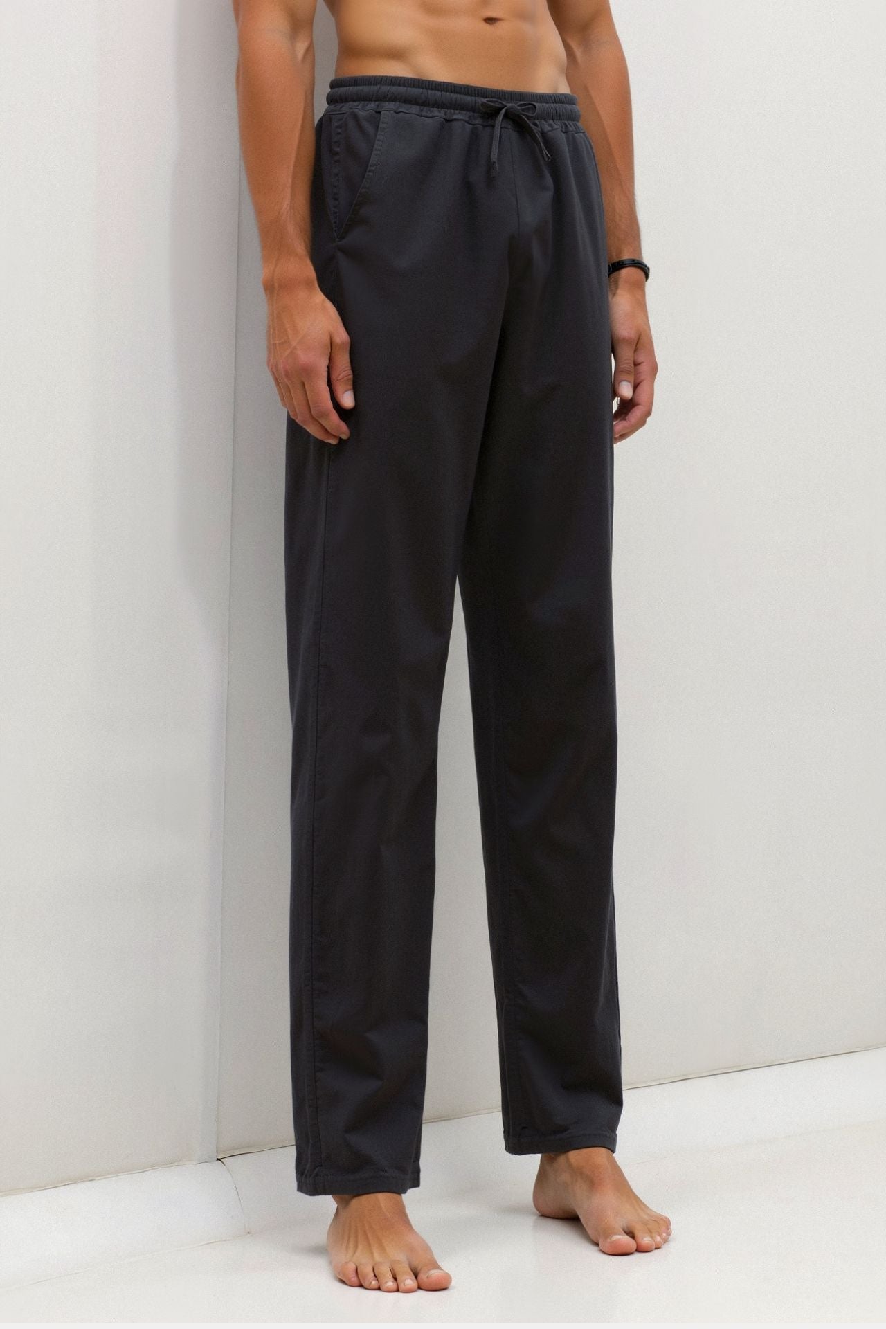 Old Money Cotton-Linen Drawstring Pants: Classic Comfort & Style Homme8