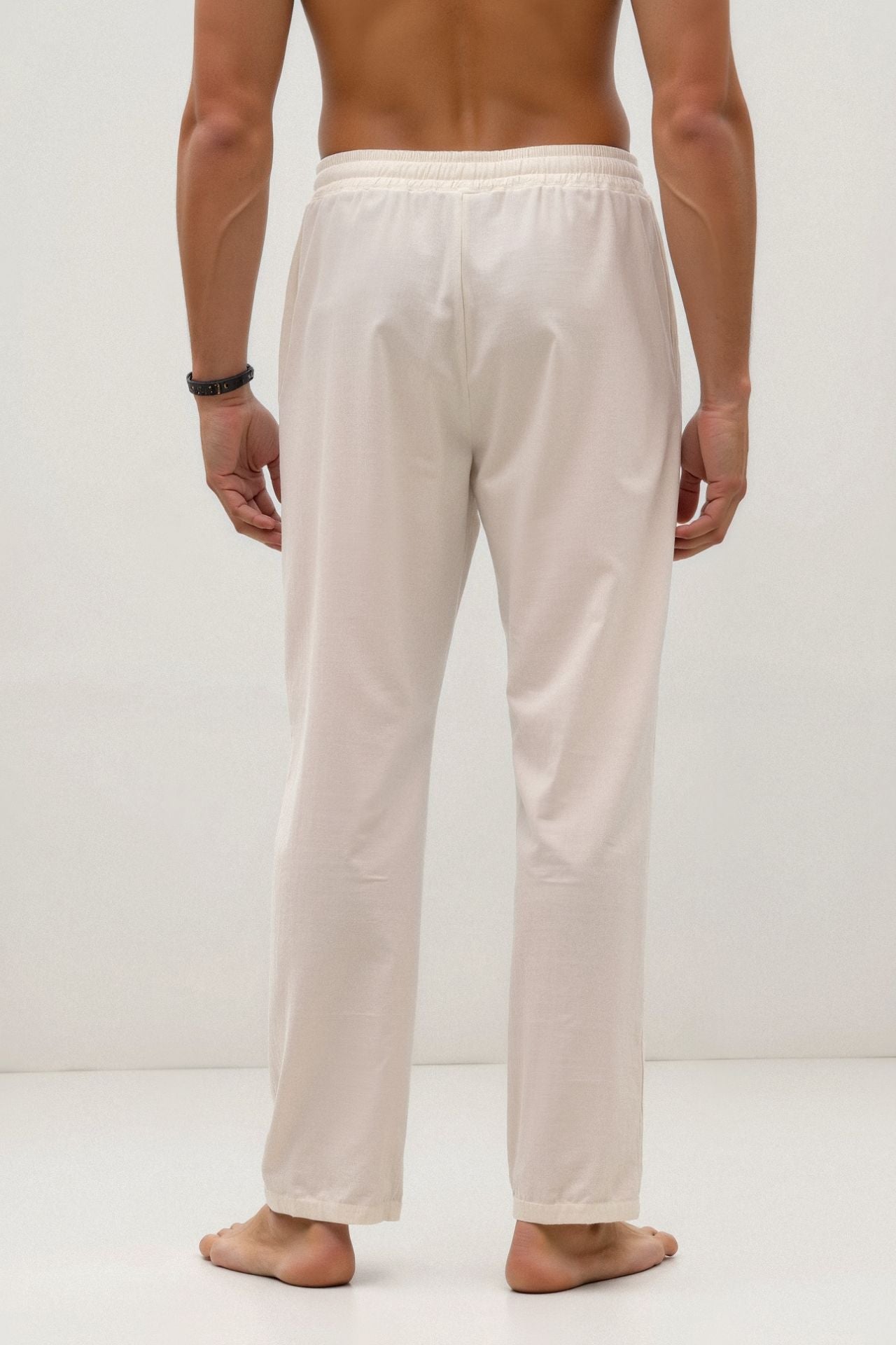 Old Money Cotton-Linen Drawstring Pants: Classic Comfort & Style Homme8