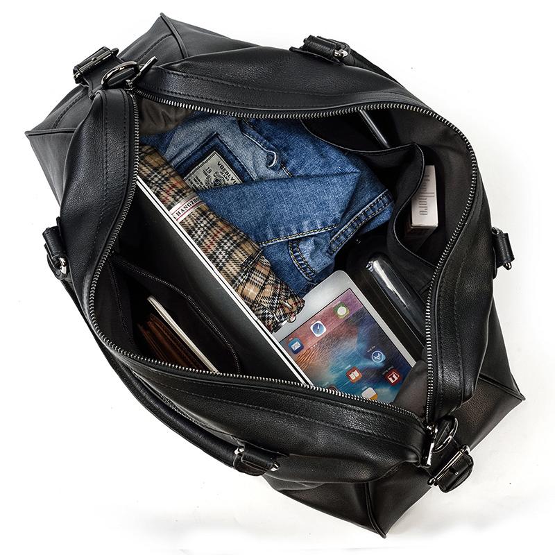 Premium Black Leather Holdall Bag NASHVILLE - Stylish & Durable Homme8 leather duffle bag
