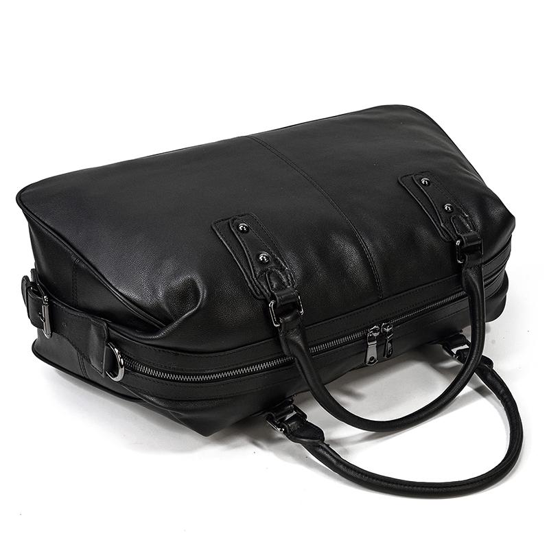 Premium Black Leather Holdall Bag NASHVILLE - Stylish & Durable Homme8 leather duffle bag