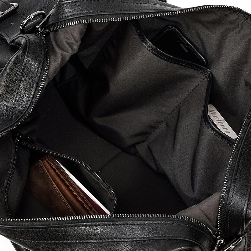 Premium Black Leather Holdall Bag NASHVILLE - Stylish & Durable Homme8 leather duffle bag