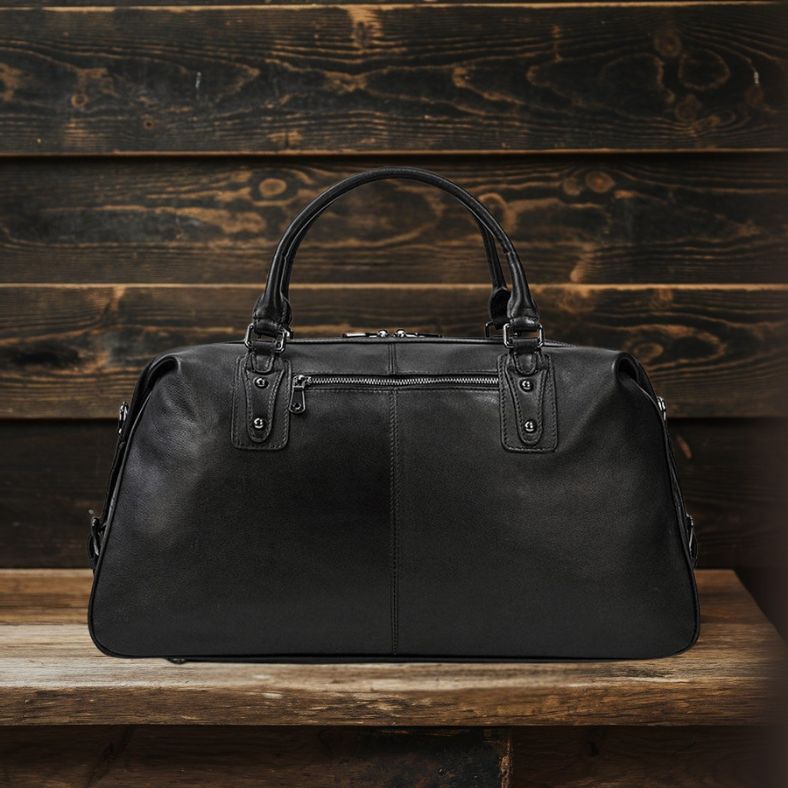Premium Black Leather Holdall Bag NASHVILLE - Stylish & Durable Homme8 leather duffle bag