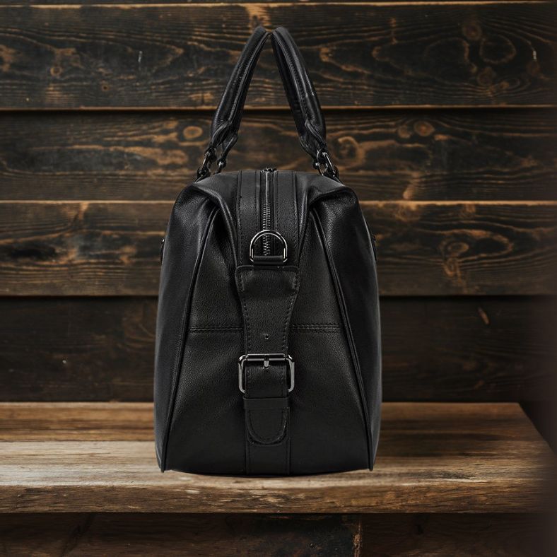Premium Black Leather Holdall Bag NASHVILLE - Stylish & Durable Homme8 leather duffle bag