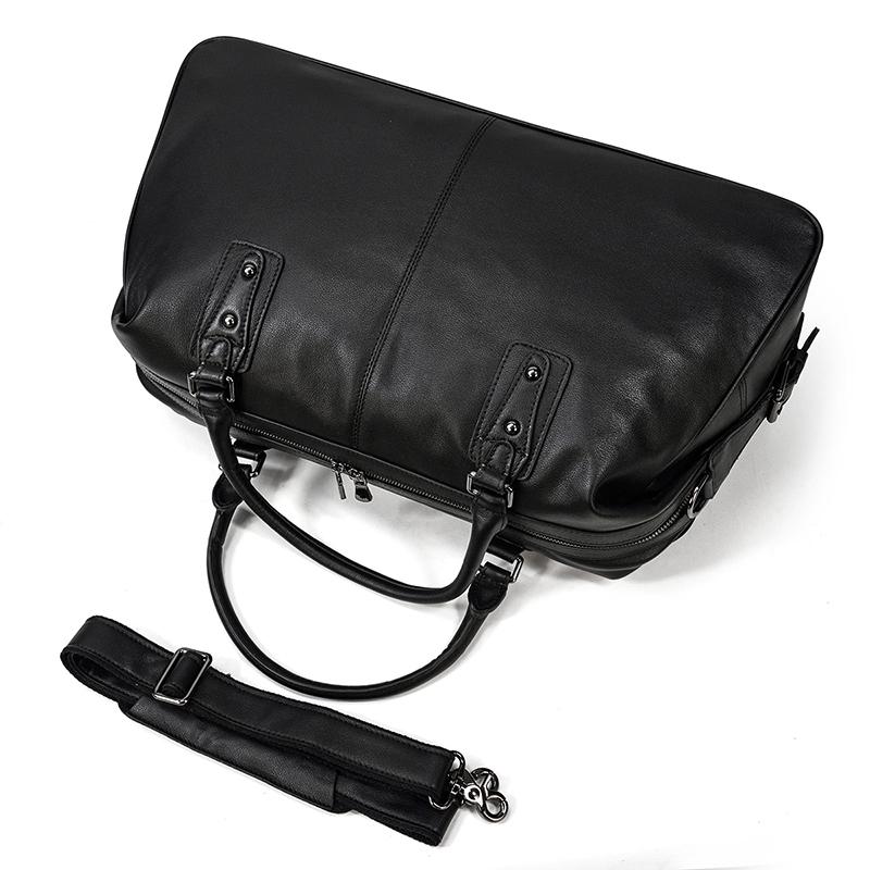 Premium Black Leather Holdall Bag NASHVILLE - Stylish & Durable Homme8 leather duffle bag