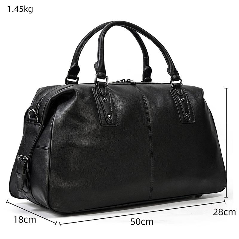 Premium Black Leather Holdall Bag NASHVILLE - Stylish & Durable Homme8 leather duffle bag