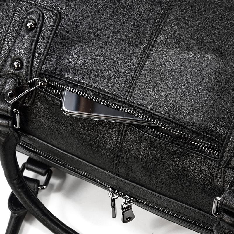 Premium Black Leather Holdall Bag NASHVILLE - Stylish & Durable Homme8 leather duffle bag