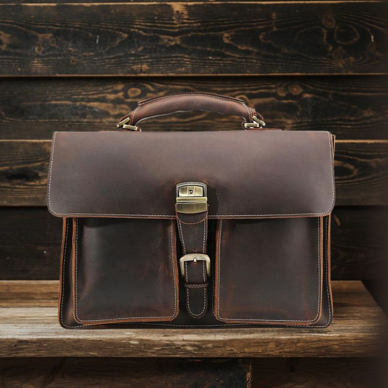 Premium Brown Leather Shoulder Bag | Stylish & Durable COLMAR Homme8 leather shoulder bag