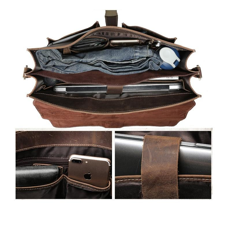 Premium Brown Leather Shoulder Bag | Stylish & Durable COLMAR Homme8 leather shoulder bag