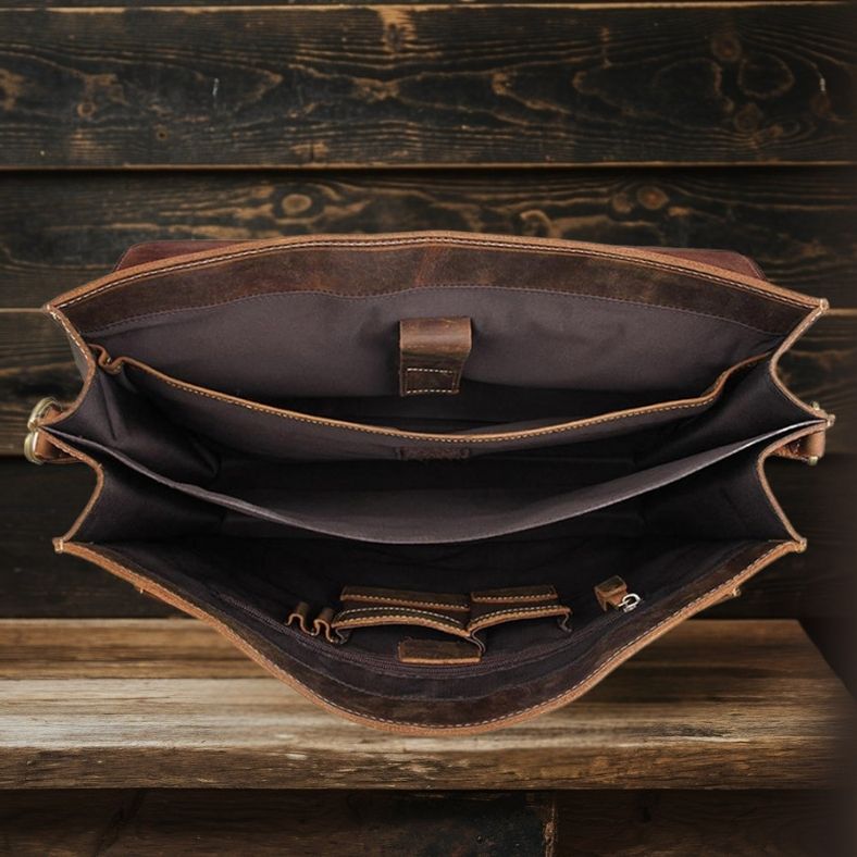 Premium Brown Leather Shoulder Bag | Stylish & Durable COLMAR Homme8 leather shoulder bag