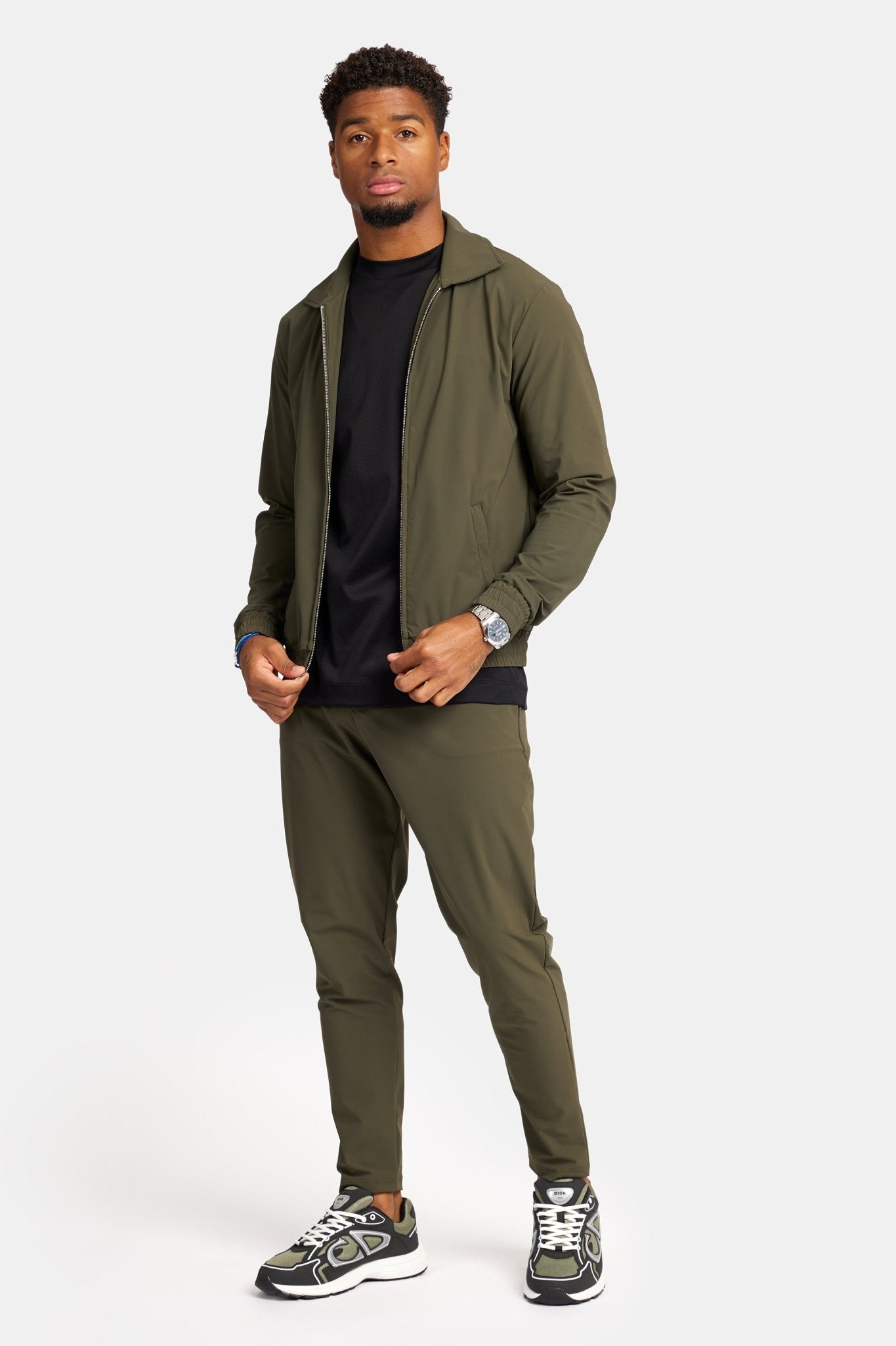 Premium Dark Green Tech Suit - Stylish, Eco-Friendly Performance Homme8 Trainingspak