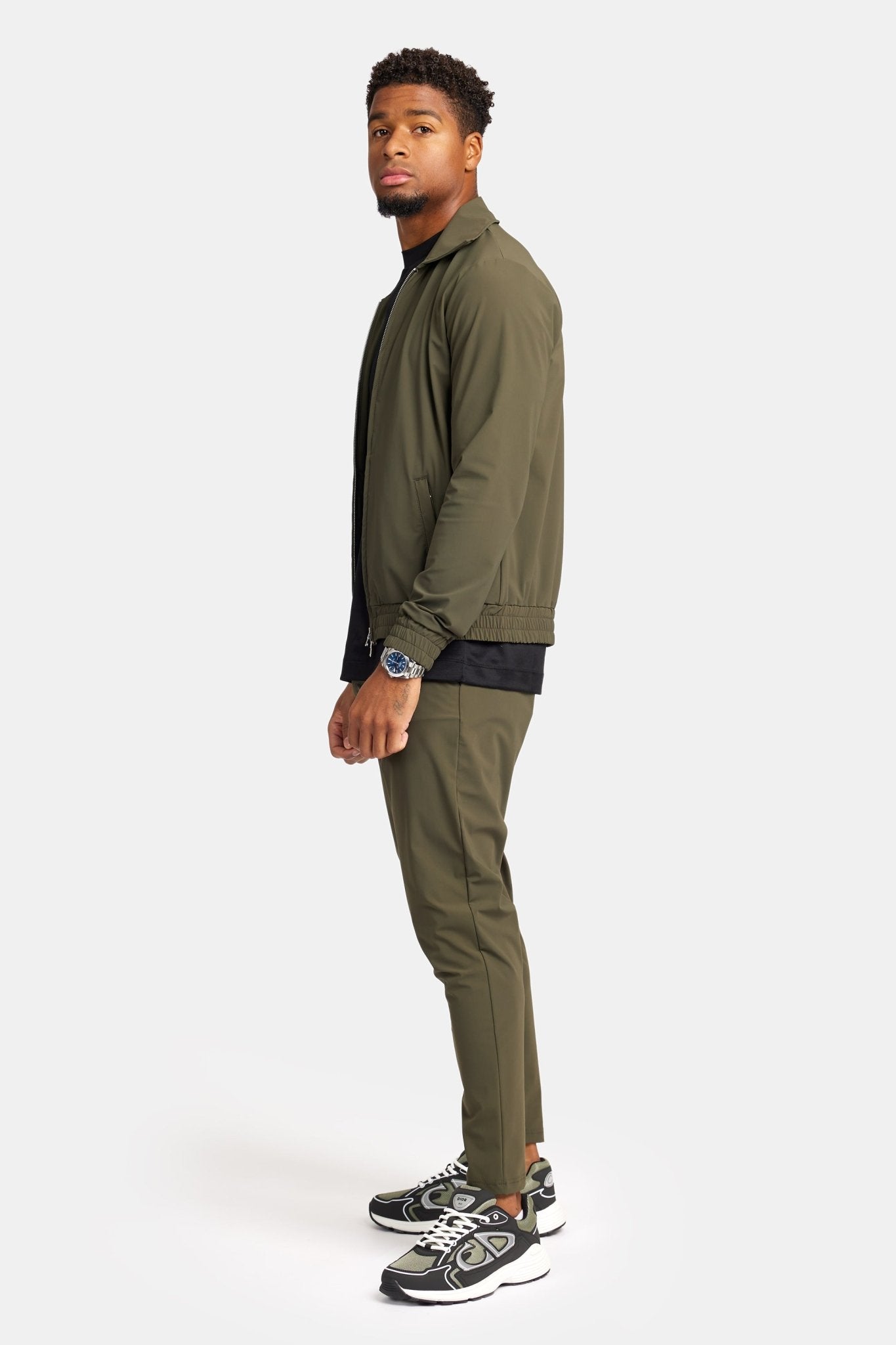 Premium Dark Green Tech Suit - Stylish, Eco-Friendly Performance Homme8 Trainingspak