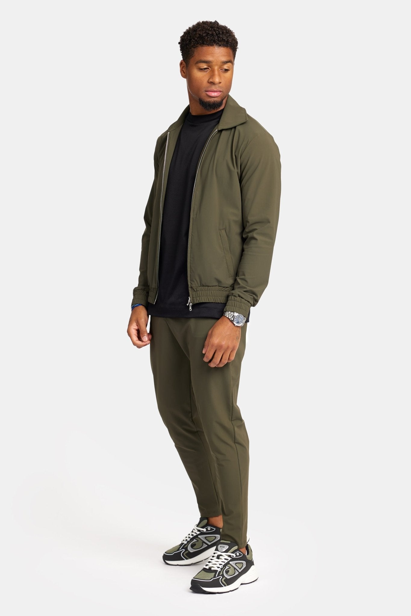 Premium Dark Green Tech Suit - Stylish, Eco-Friendly Performance Homme8 Trainingspak
