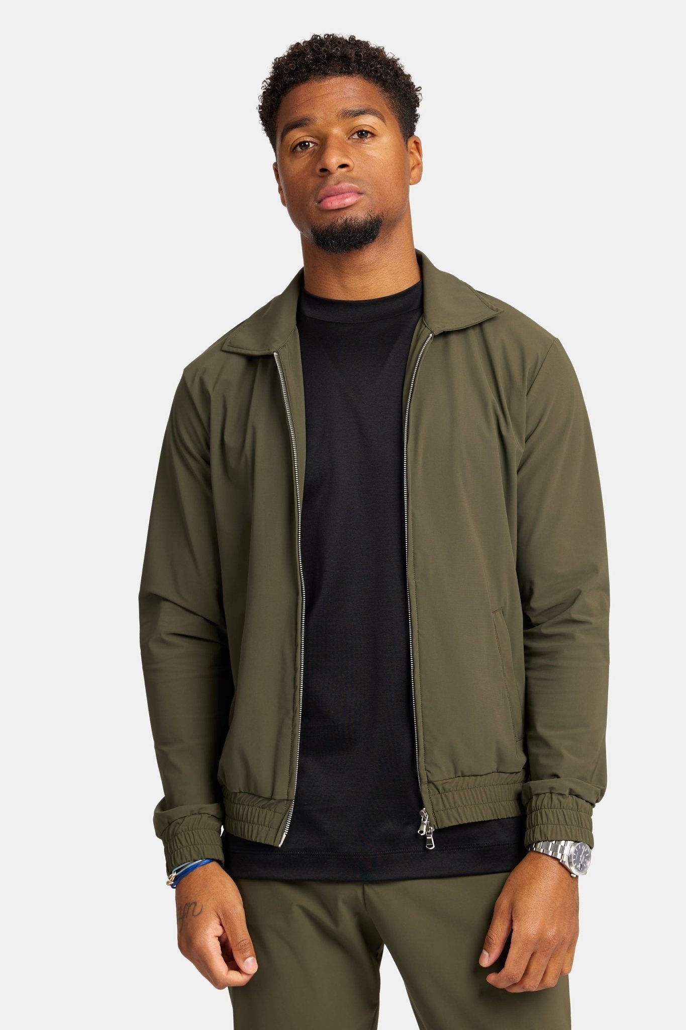 Premium Dark Green Tech Suit - Stylish, Eco-Friendly Performance Homme8 Trainingspak