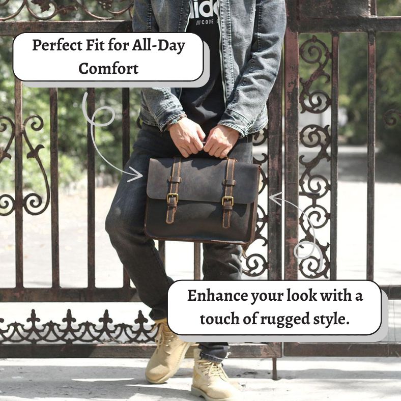 Premium Leather Courier Bag | NAMUR - Stylish & Durable Homme8 leather shoulder bag
