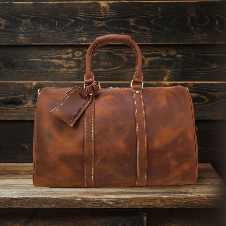 Premium Leather Duffle Bag | LEUVEN - Stylish & Durable Travel Companion Homme8 leather duffle bag