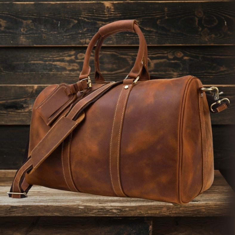 Premium Leather Duffle Bag | LEUVEN - Stylish & Durable Travel Companion Homme8 leather duffle bag