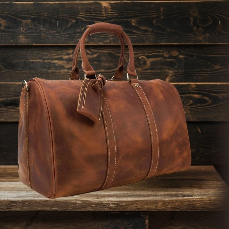 Premium Leather Duffle Bag | LEUVEN - Stylish & Durable Travel Companion Homme8 leather duffle bag