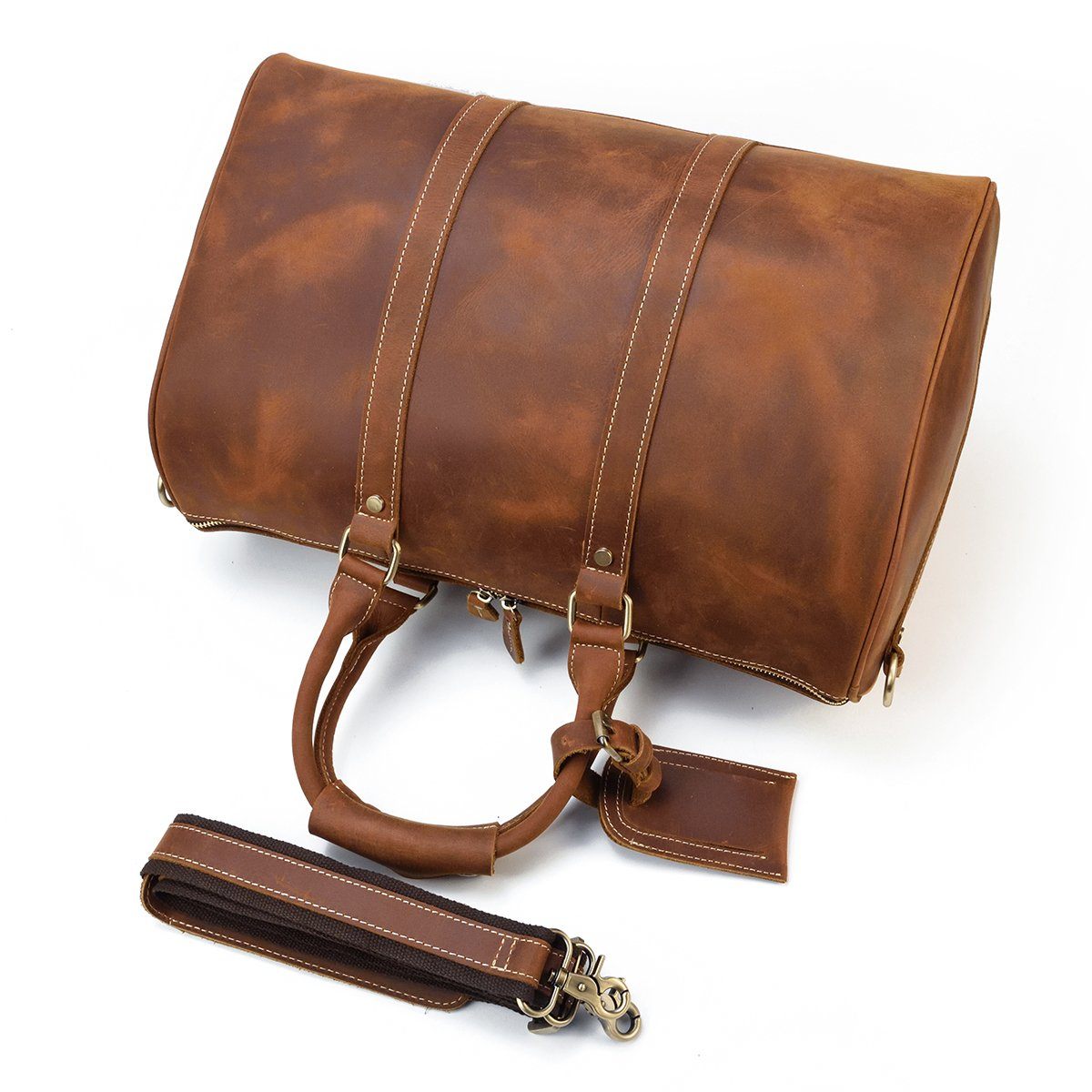 Premium Leather Duffle Bag | LEUVEN - Stylish & Durable Travel Companion Homme8 leather duffle bag