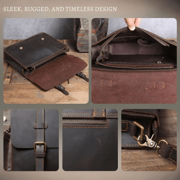 Premium Leather Courier Bag | NAMUR - Stylish & Durable Homme8 leather shoulder bag